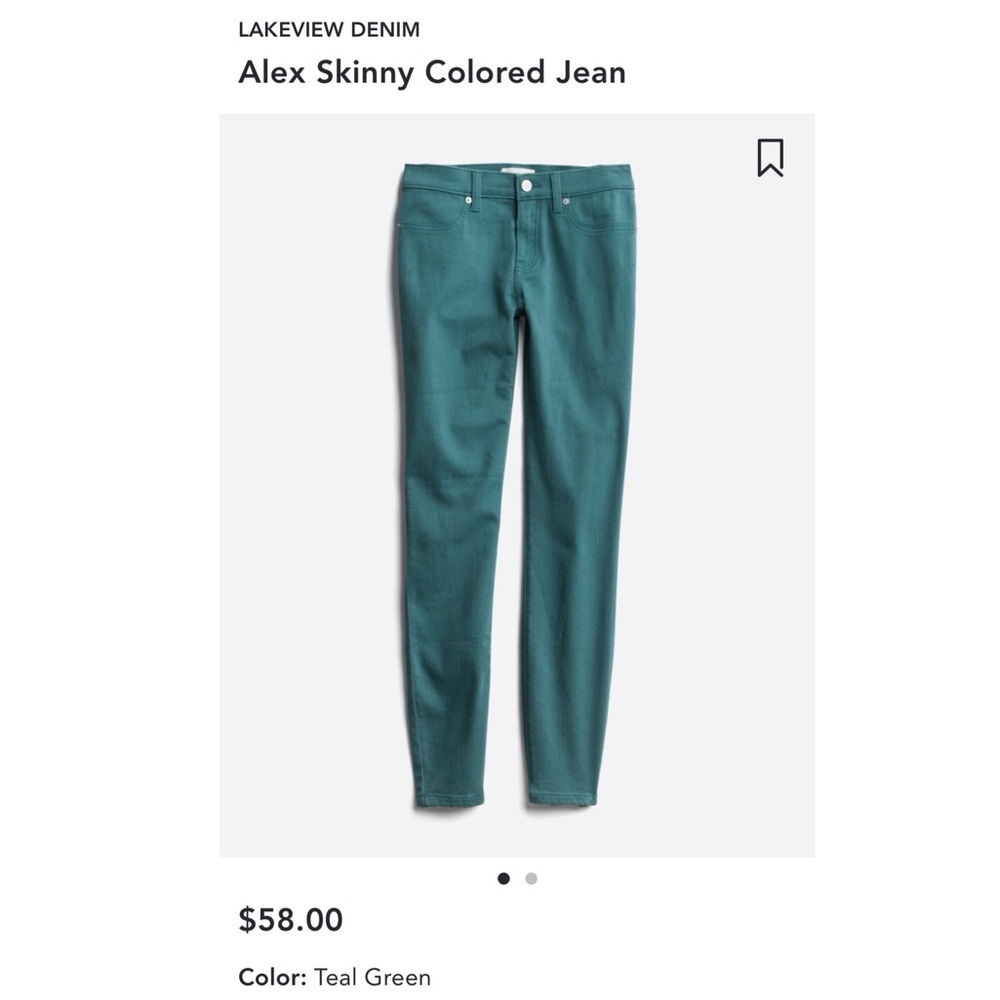 Teal Lakeview Denim Pants | size 26P